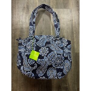 Vera Bradley Glenna Satchel Blue Bandana Paisley Quilted Shoulder Bag NWT